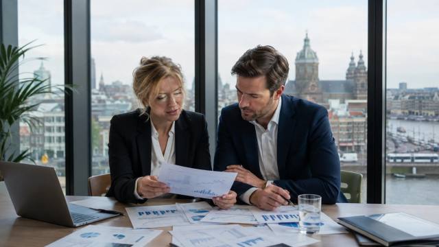 Financieel overleg in een kantoor in Amsterdam